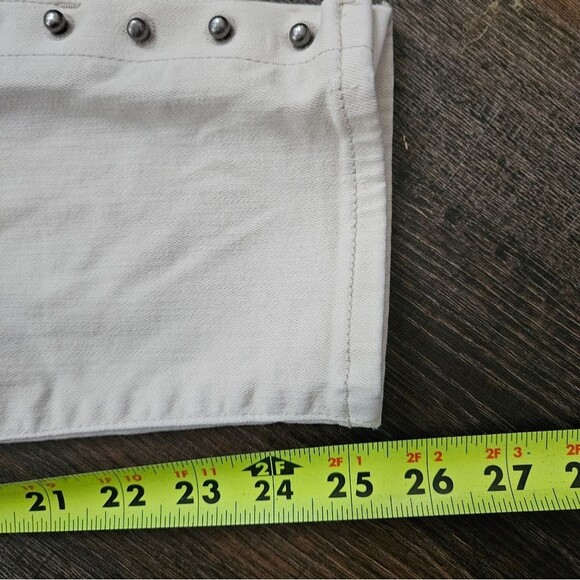 Chico's Jeggings Women’s 30x25.5 Ivory Pull On Ankle Button Detail Skinny GUC - Picture 3 of 7